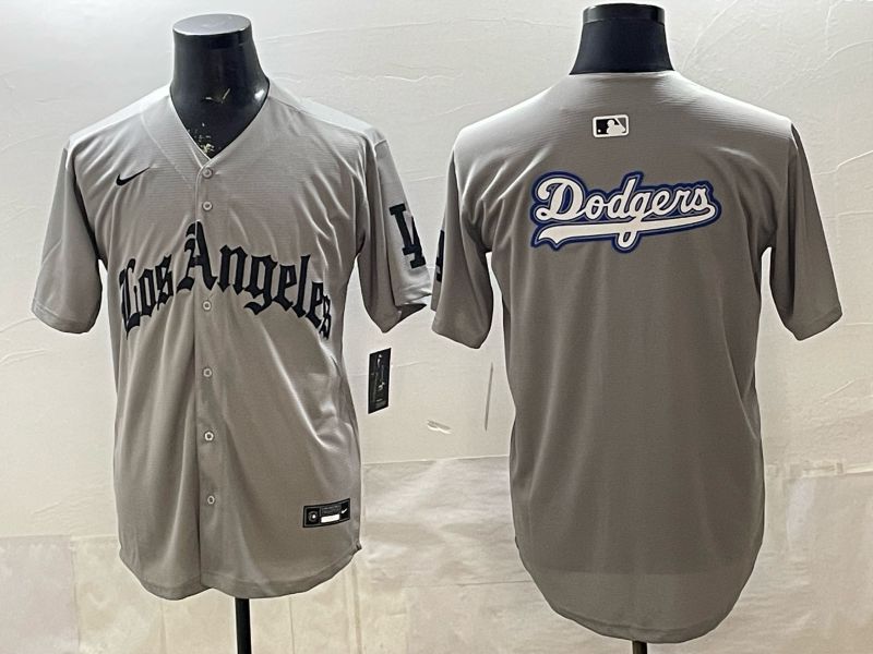 Men 2026 Los Angeles Dodgers Blank Grey Five generations Nike MLB Jersey style 005->los angeles dodgers->MLB Jersey